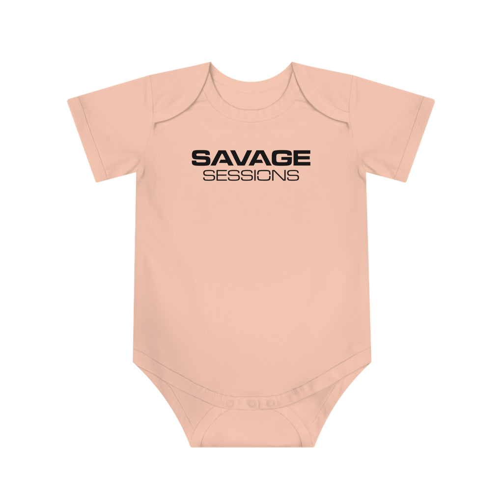 The India Baby Bodysuit — "Savage Sessions" / "Built for the Bassline" Graphic Infant Onesie