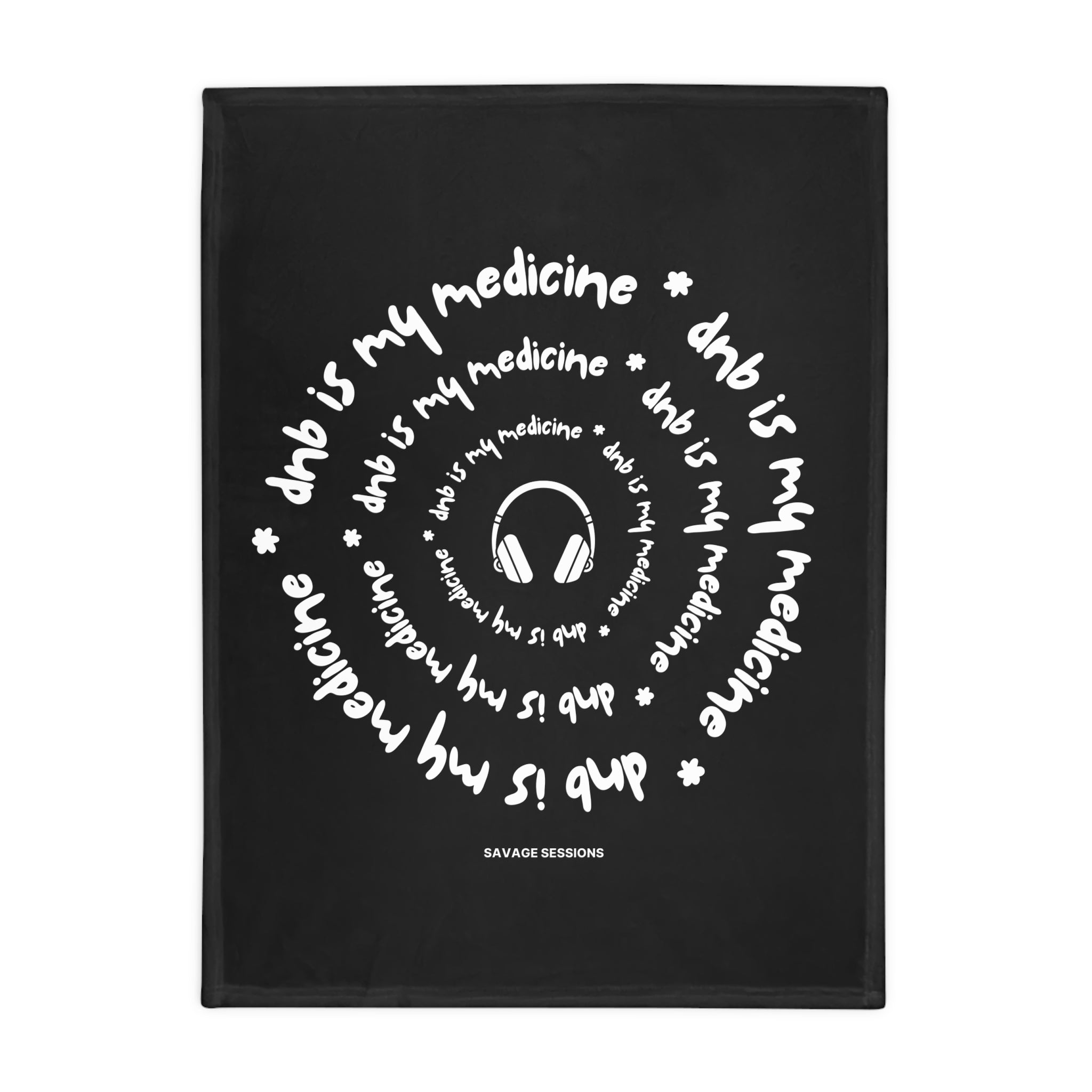 Plush Blanket — “DNB Is My Medicine” Drum & Bass Music Blanket