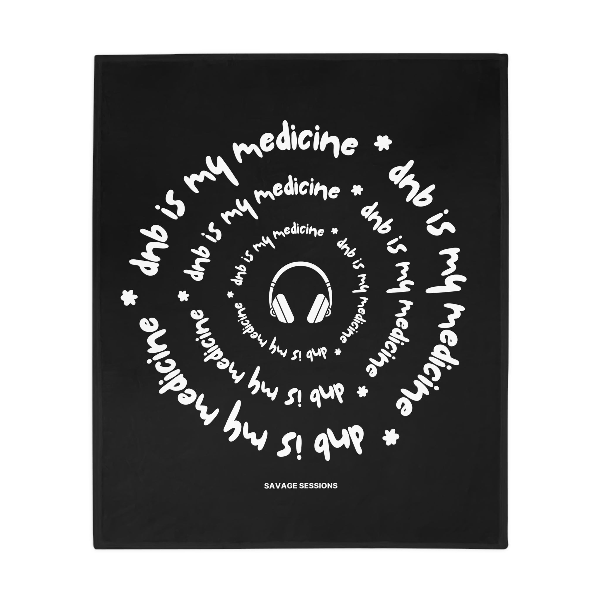 Plush Blanket — “DNB Is My Medicine” Drum & Bass Music Blanket